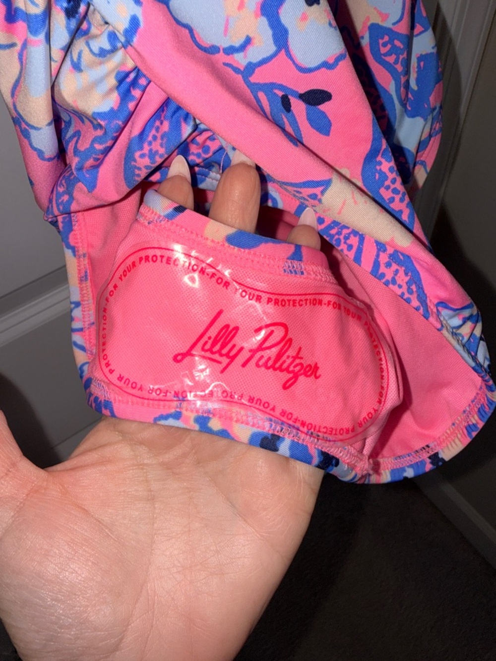 NWT Lilly Pulitzer Solaria Pink and Blue Floral One-Piece Swimsuit - Picture 4 of 4